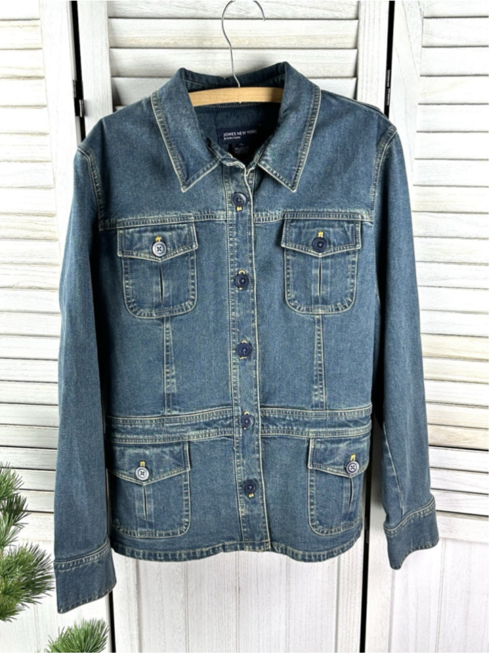 Jones New York Signature Classic Denim Jean Jacket Women’s Large
